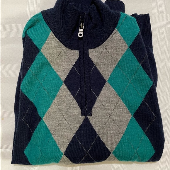 Apt. 9 Sweaters Mens Lightweight Navy Gray Teal 4 Zip Sweater